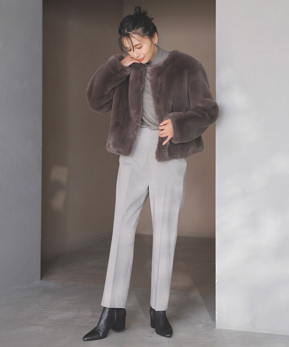 UNFILO L エコファー クロップドジャケット 