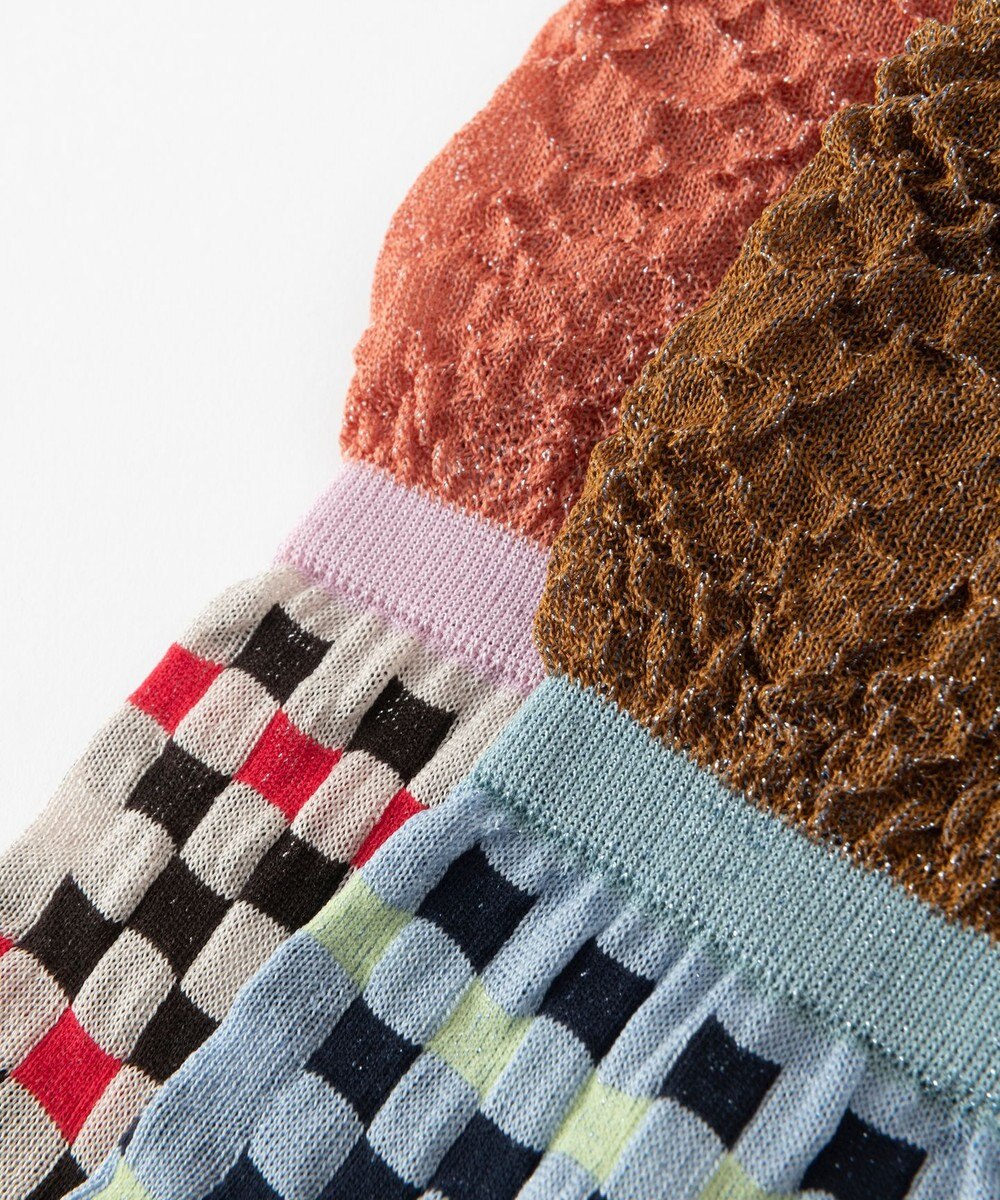 TRICOTE フレア チェックソックス 
