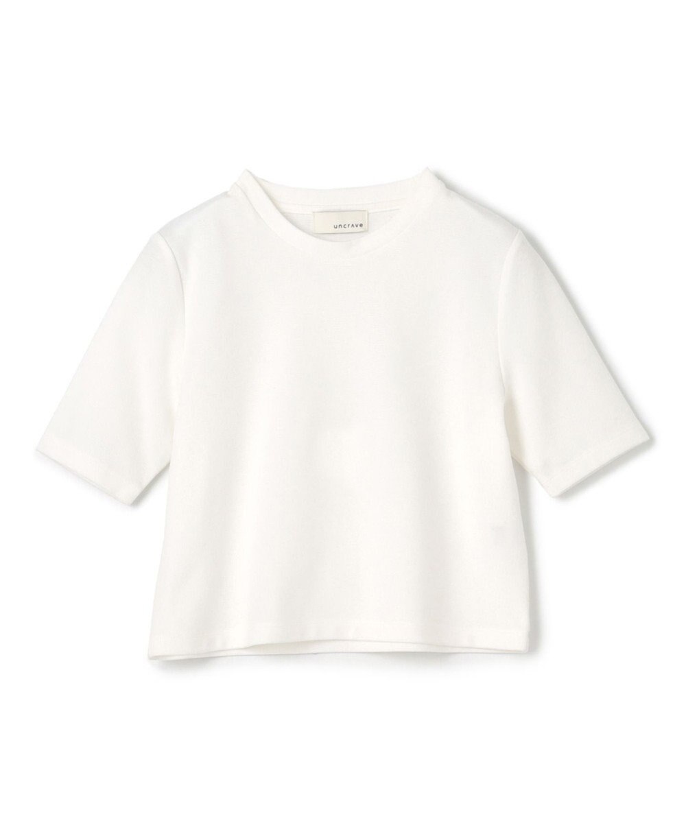 uncrave コットンミラノ ショート丈 Tシャツ（uncrave WHITE） 
