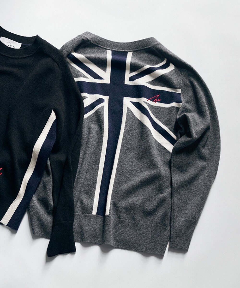 ICB 【30th ANNIVERSARY】 カシミヤブレンド ユニオンジャックカーディガン 