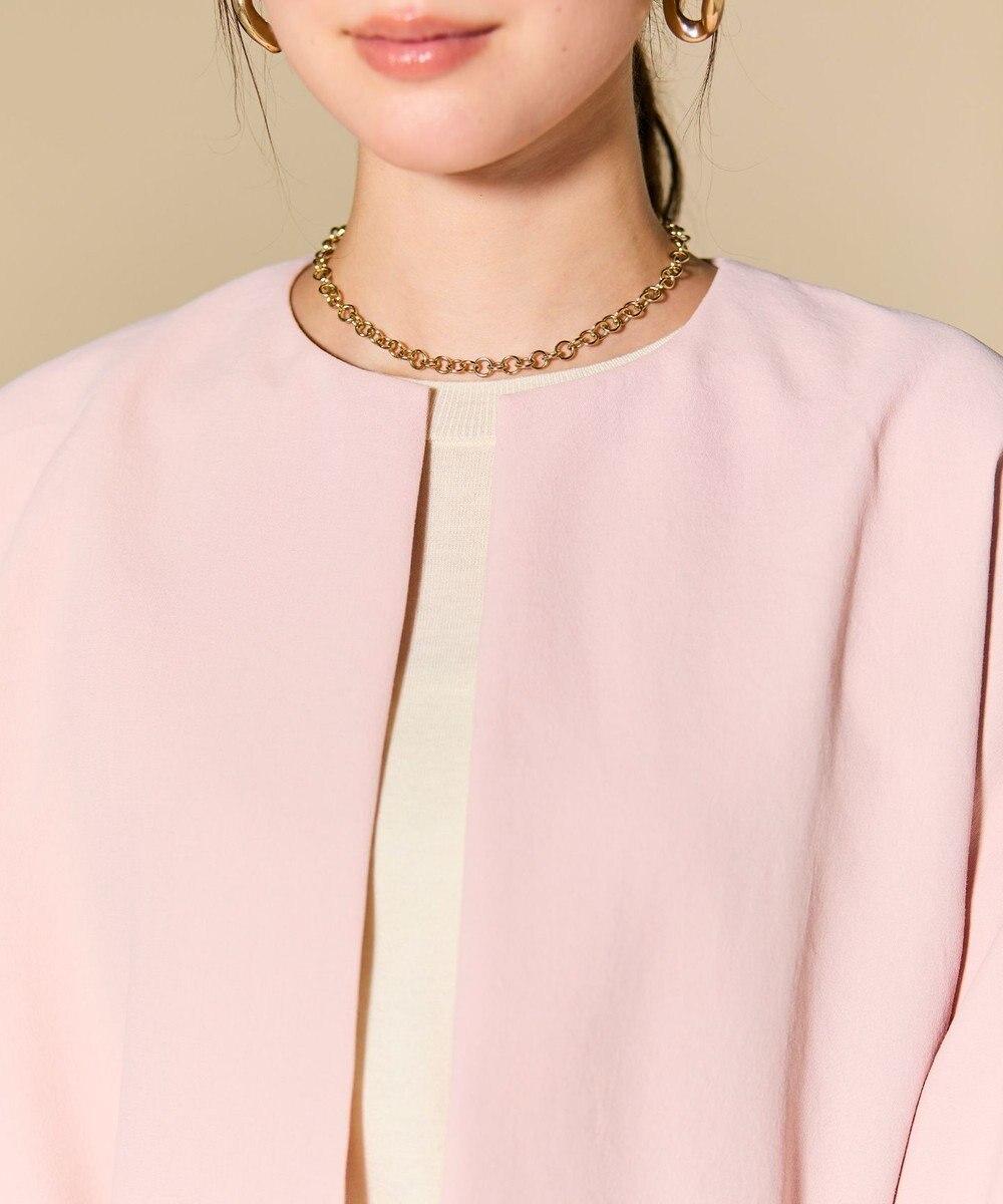 BEIGE， PORDIC / ドロスト付きノーカラージャケット 