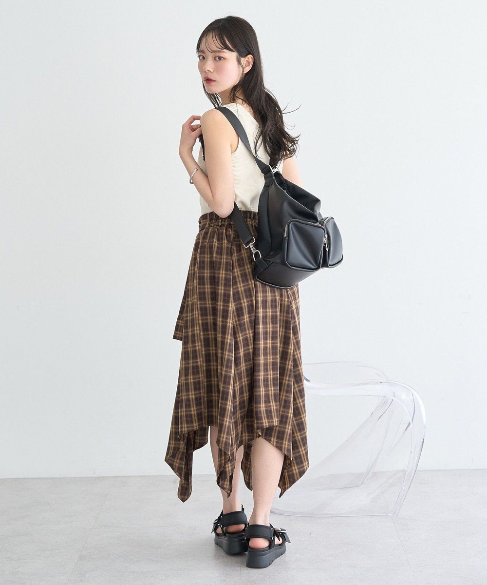 earth music&ecology イレヘムチェックシャツライクスカート 