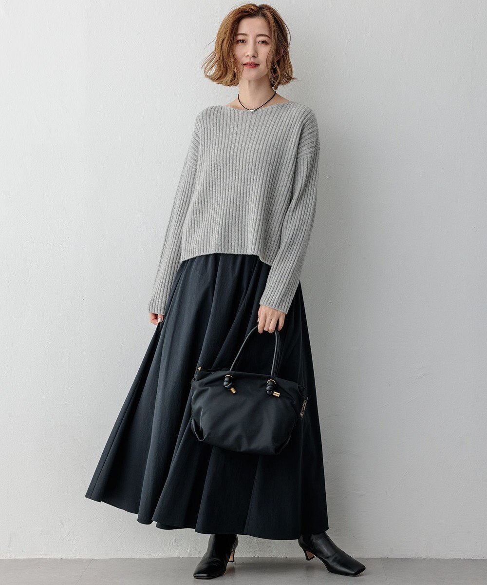 23区 【Oggi2月号掲載/洗える】カシミヤブレンド クロップド ニット 