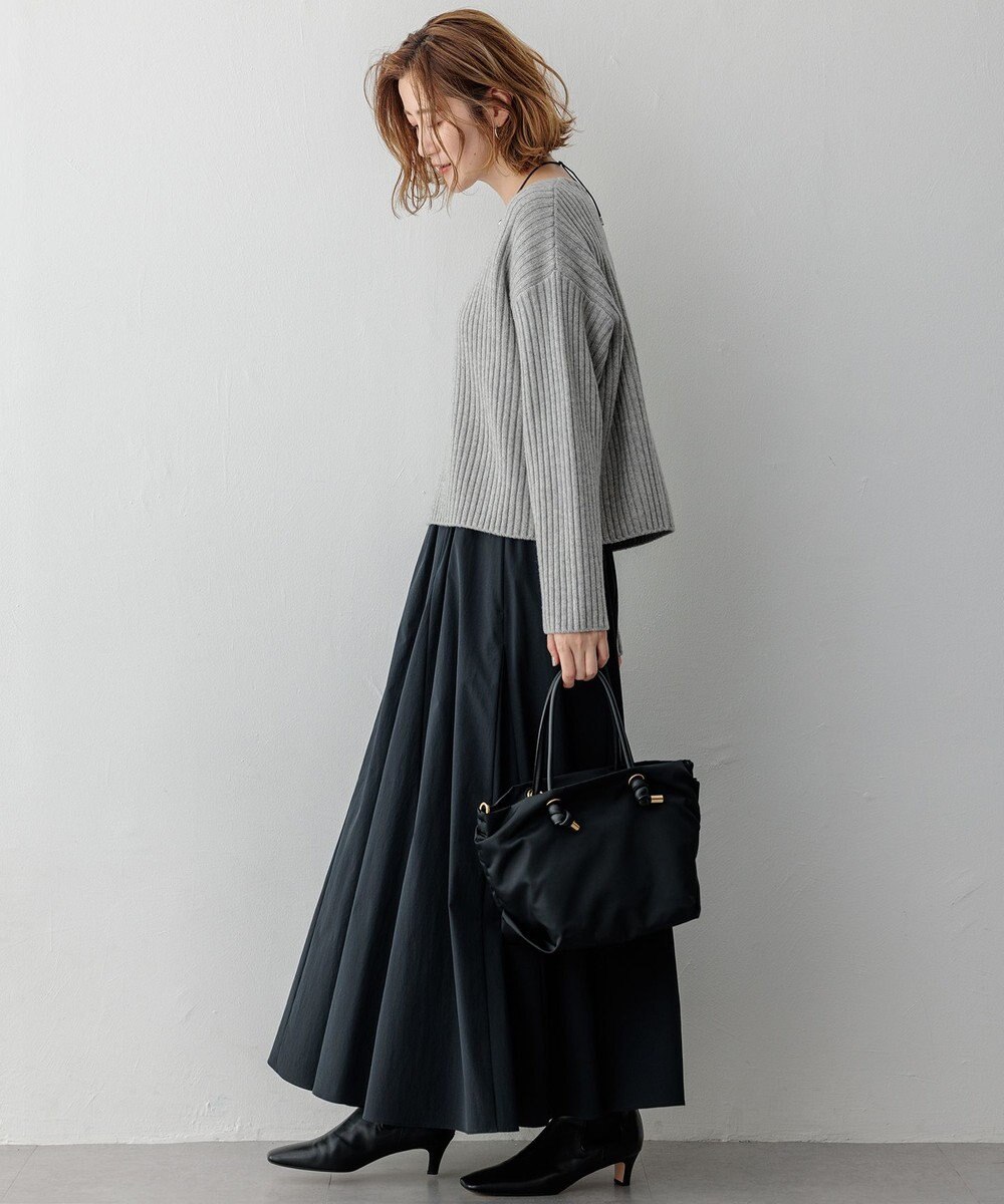 23区 【Oggi2月号掲載/洗える】カシミヤブレンド クロップド ニット 