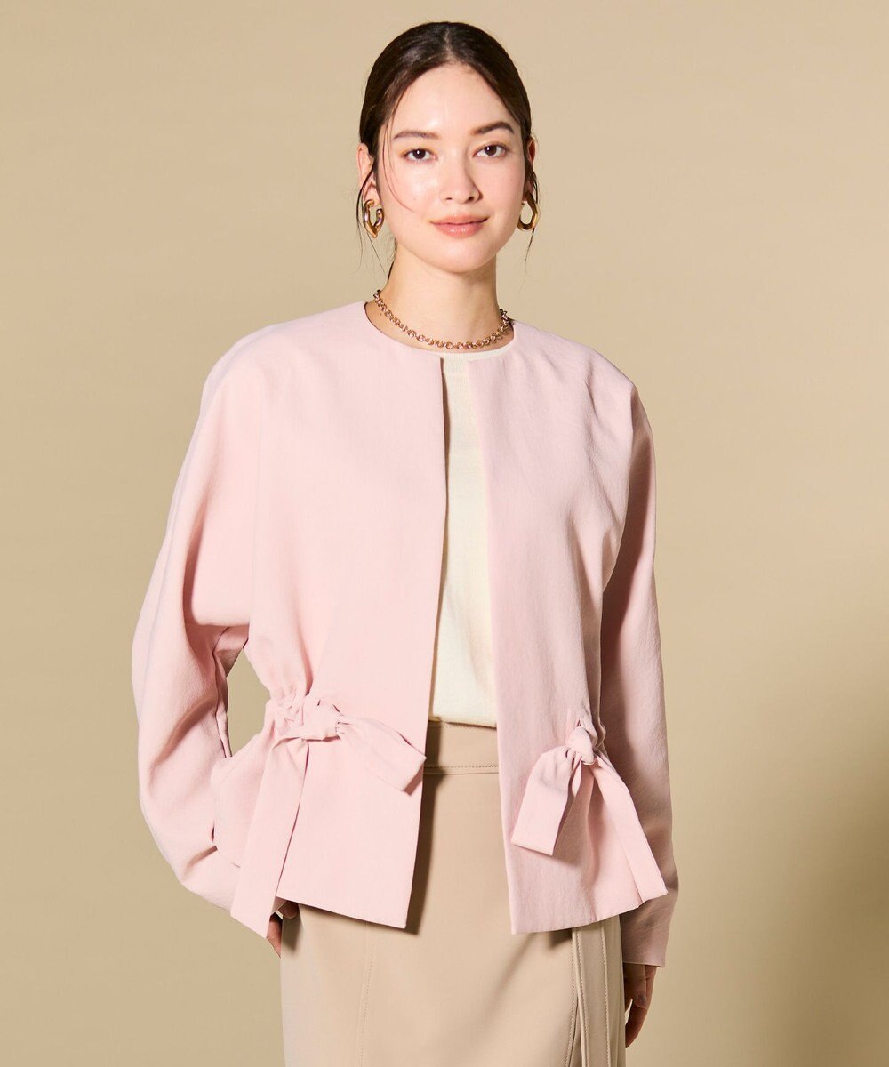 BEIGE， PORDIC / ドロスト付きノーカラージャケット 