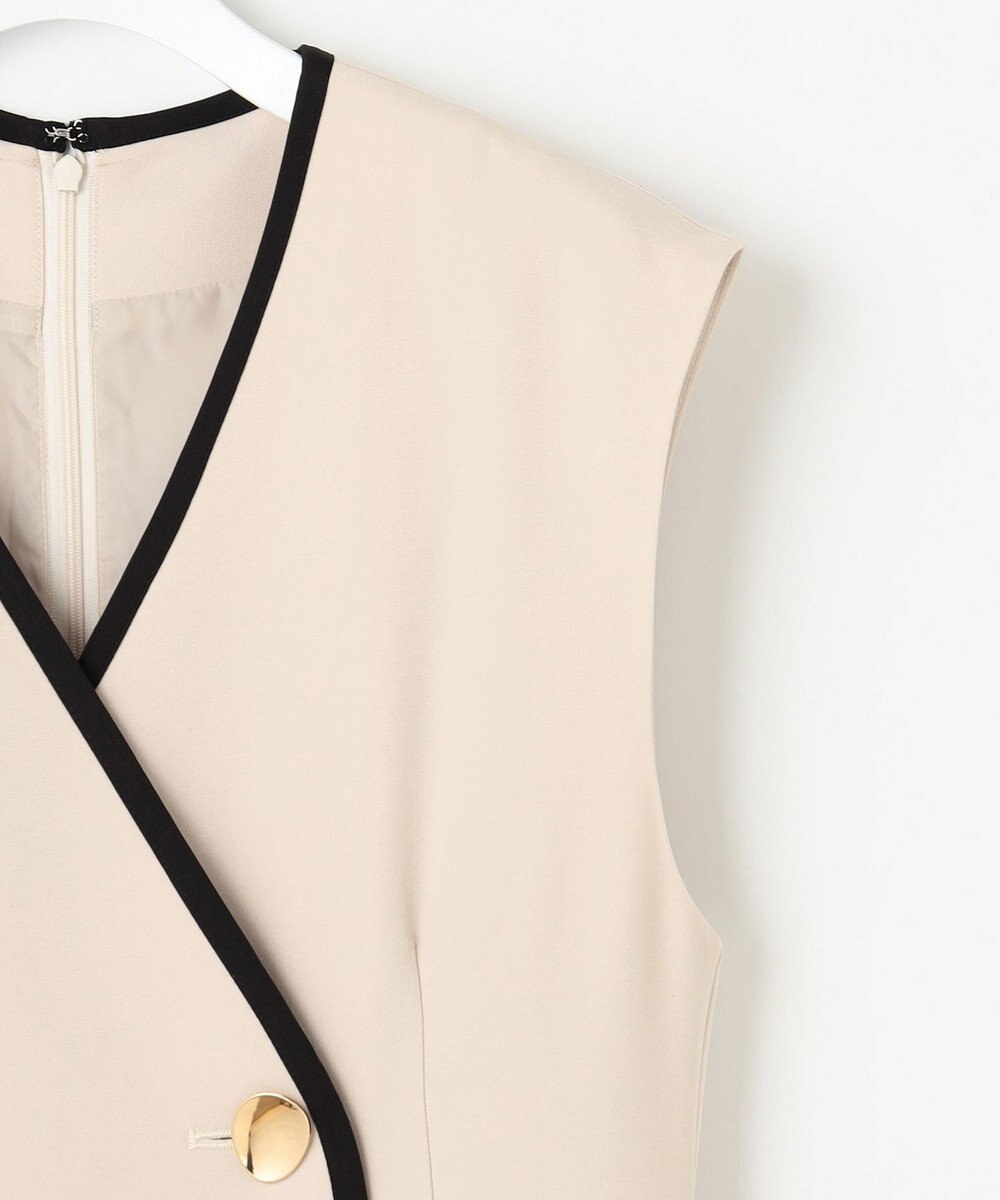 Feroux 【洗える】バイカラートリム ジャンパースカート 