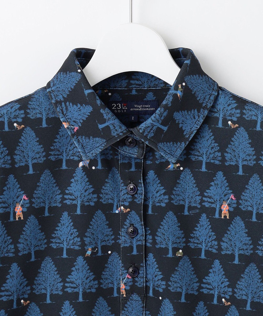 23区GOLF 【WOMEN】白夜ゴルフ柄 長袖シャツ 