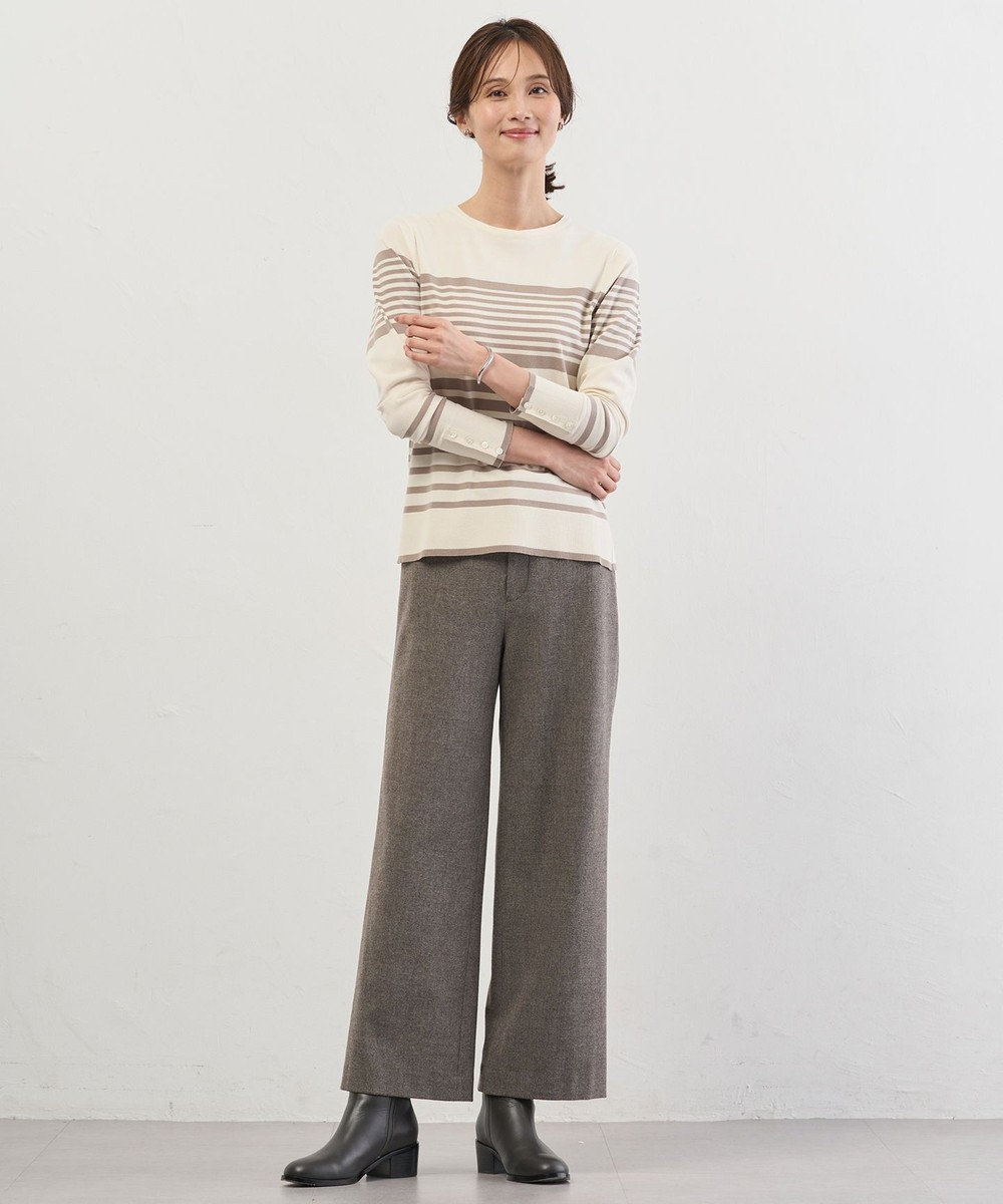 J.PRESS LADIES L チェルビック セミワイド パンツ 