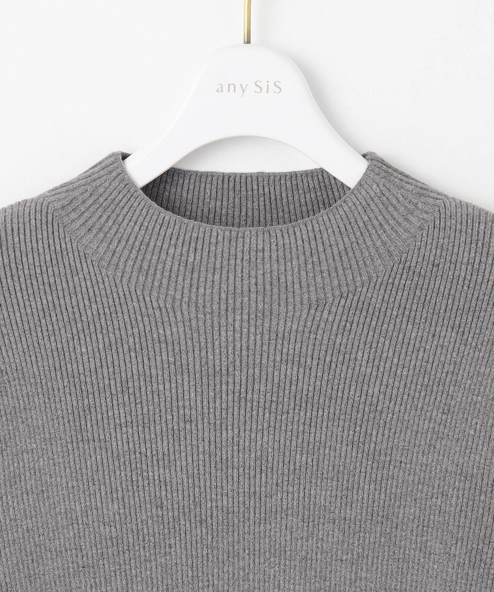 ANY SIS 【洗える】リブインナー ニット 