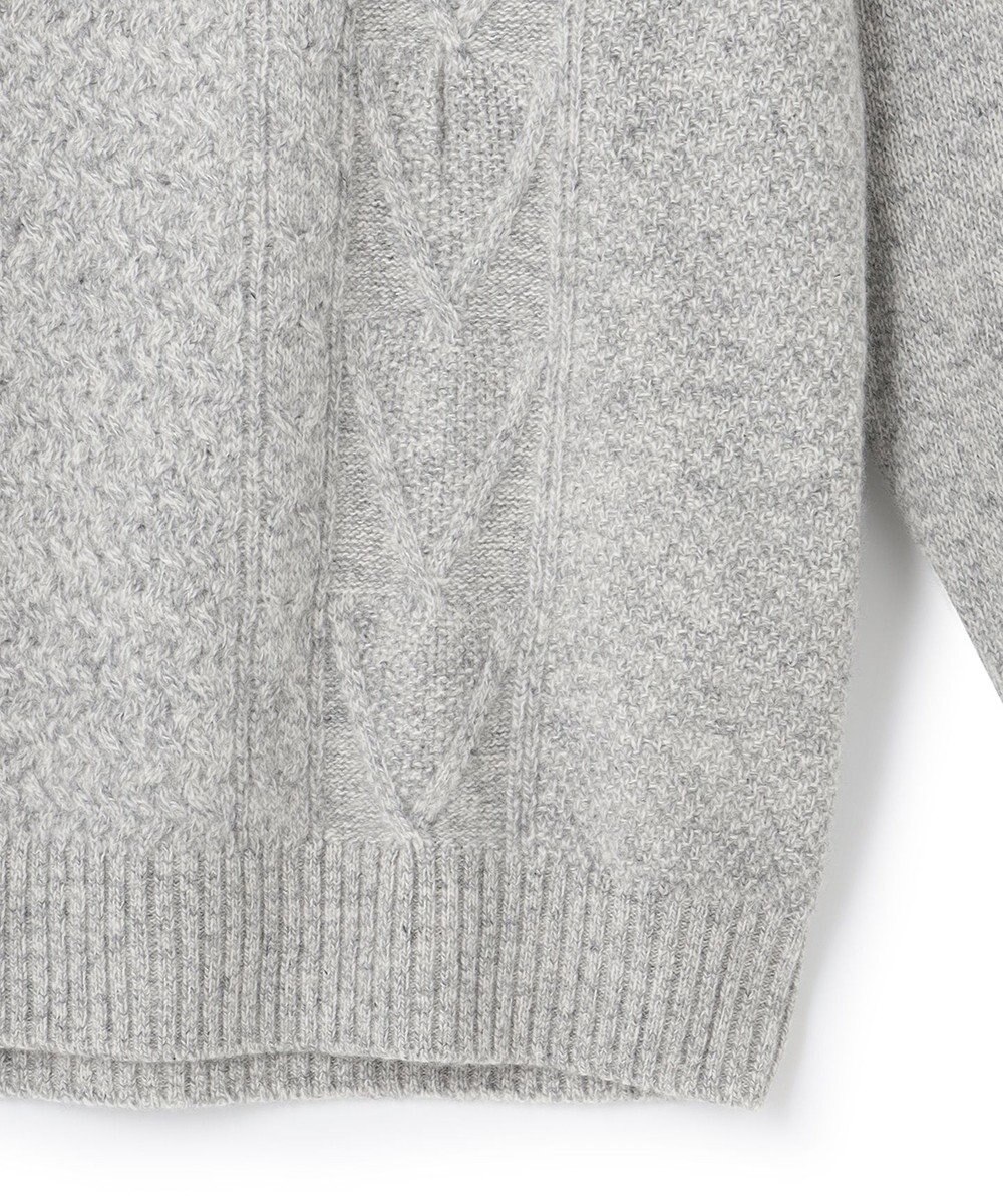 J.PRESS MEN 【Cash Lamb's Wool】ケーブルハーフジップ ニット 