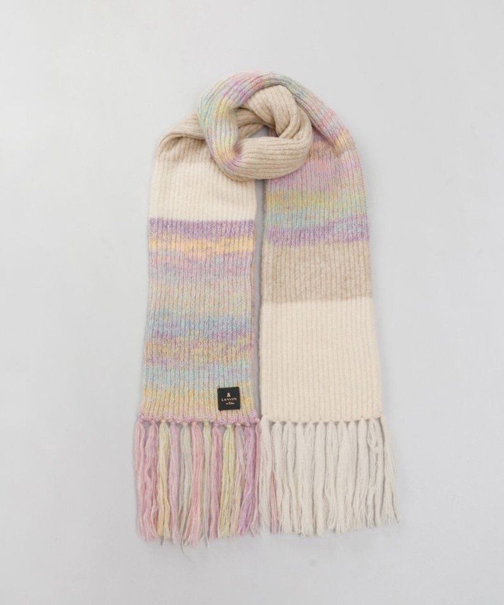 AURORA 【 LANVIN en Bleu （ランバン オン ブルー）】モコモコロングニットマフラー(WASH) 