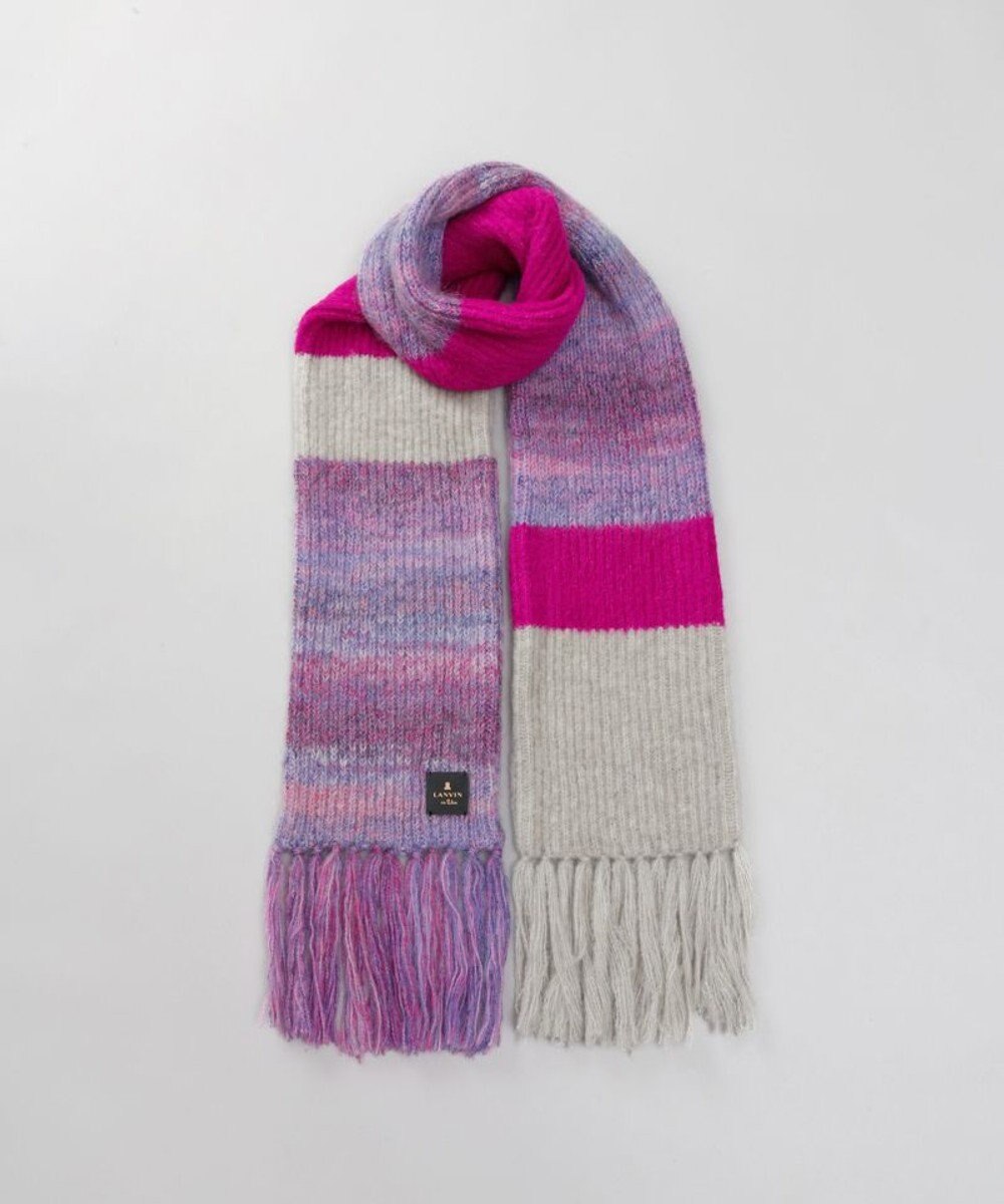 AURORA 【 LANVIN en Bleu （ランバン オン ブルー）】モコモコロングニットマフラー(WASH) 