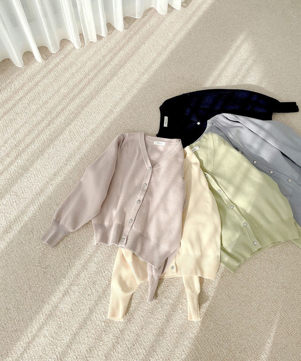 Feroux 【洗える】ビジューボタン2WAY カーディガン 