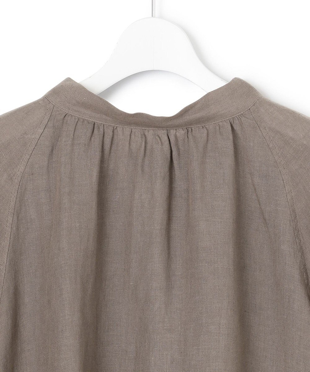 23区 L 【洗える】LIBECO ボウタイ ボリュームスリーブ ブラウス 