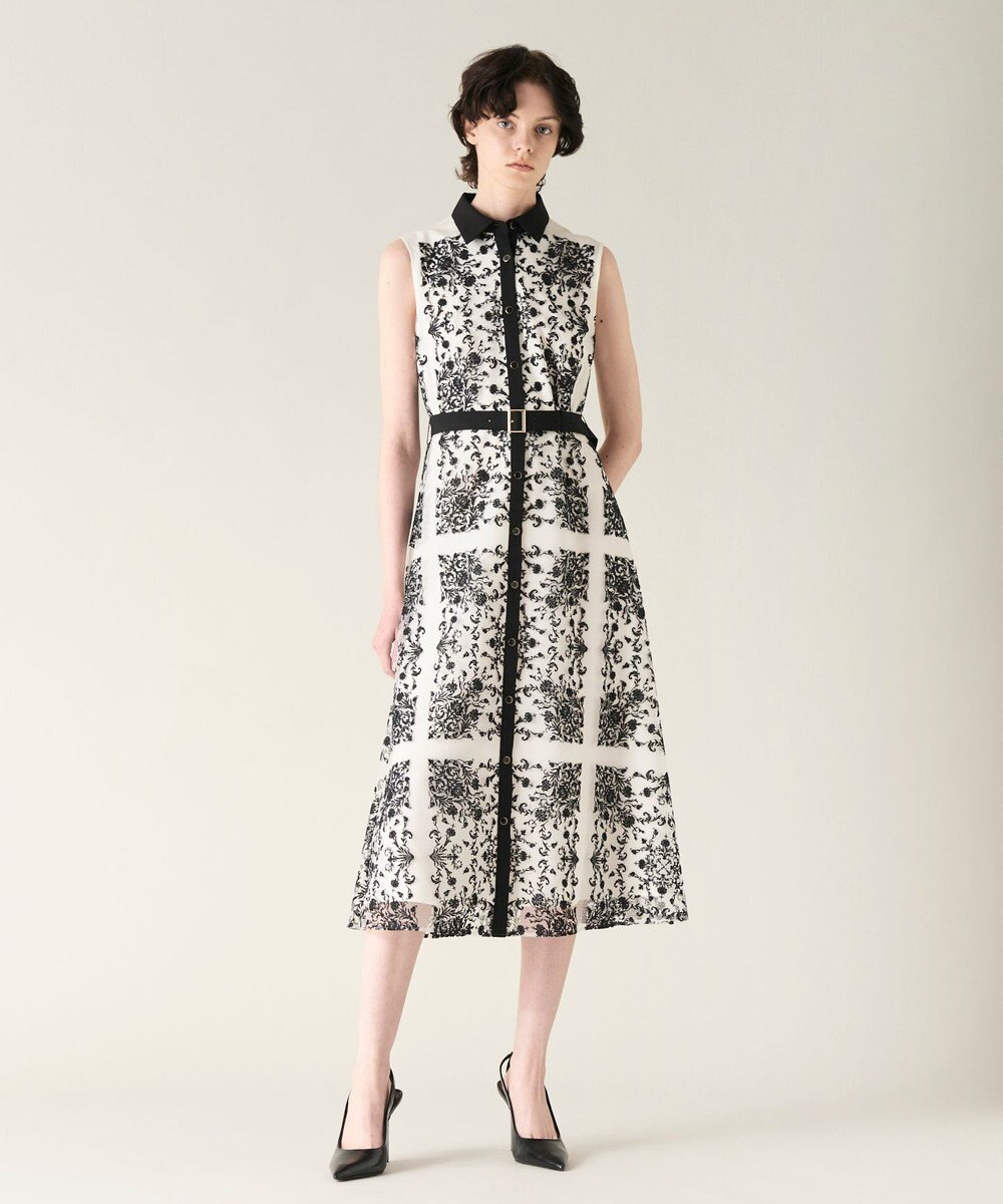 GRACE CONTINENTAL 刺繍フレアドレス 