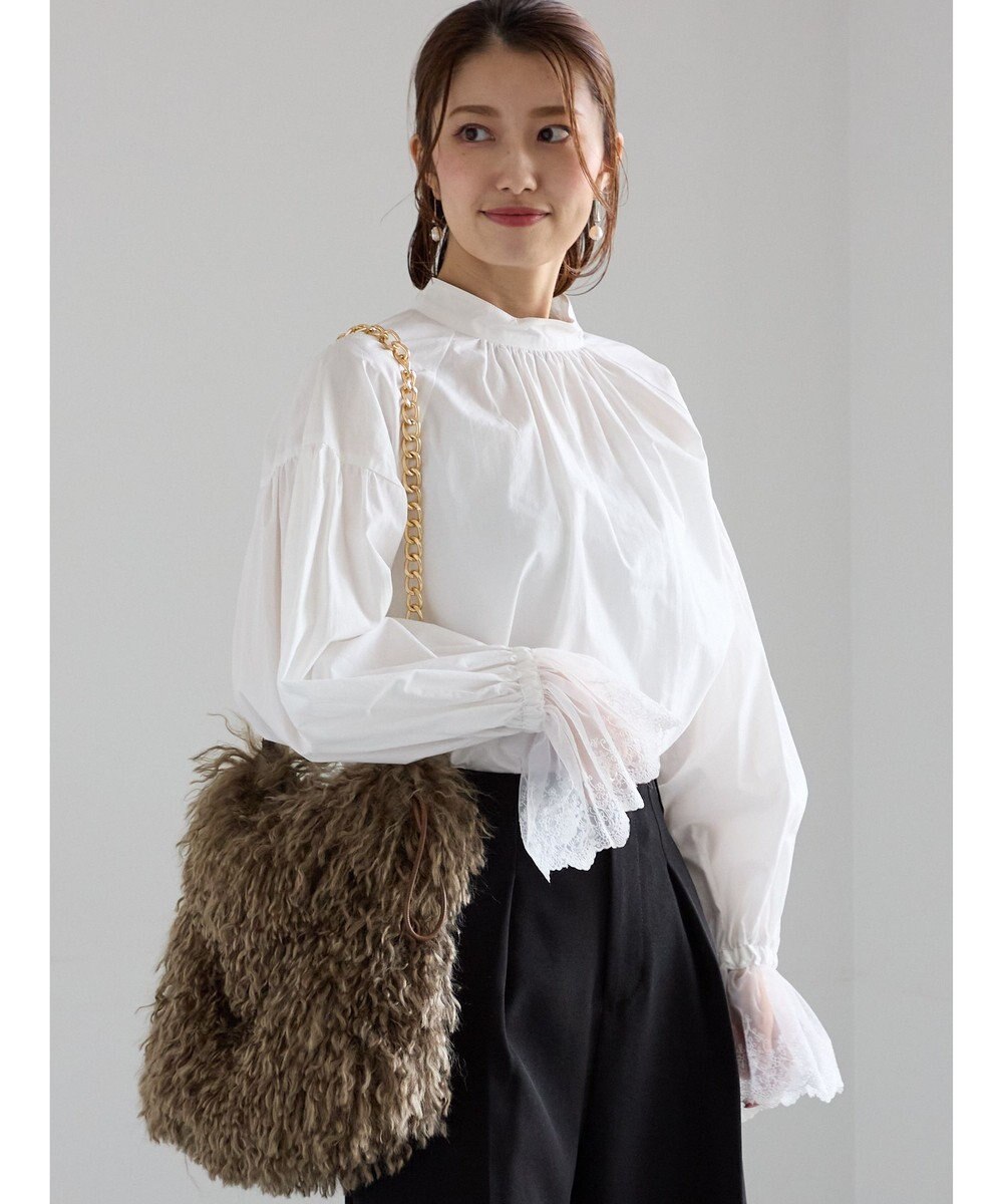 Te chichi レースカフスボリュームスリーブブラウス 