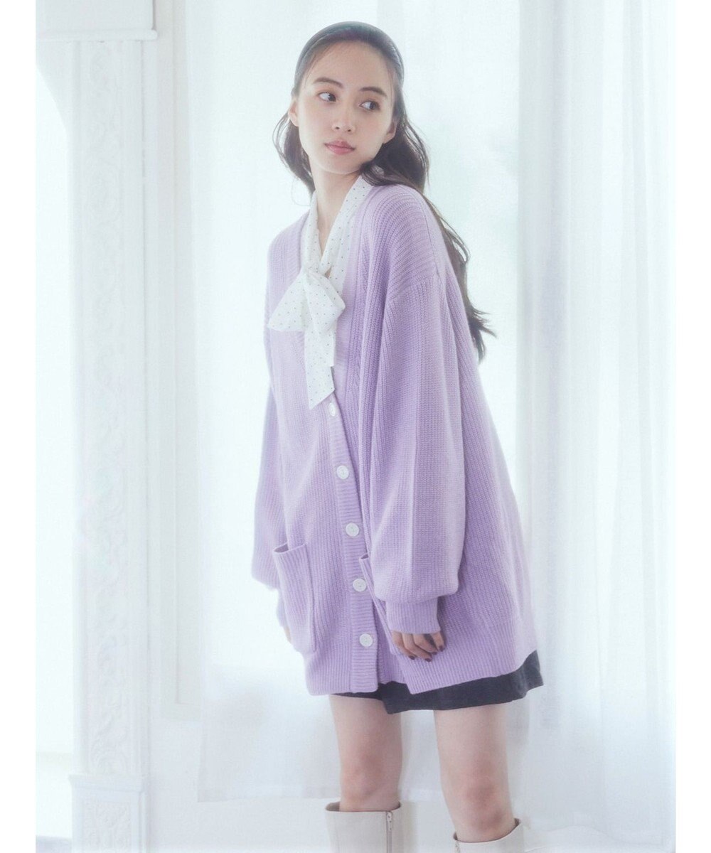 earth music&ecology アンチピリング畦Ｖネックカーディガン 