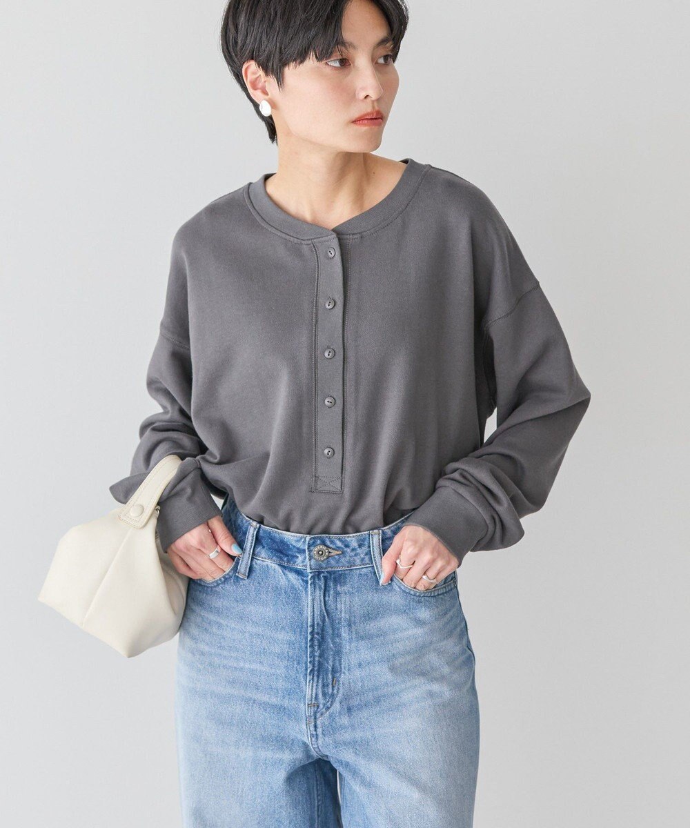 AMERICAN HOLIC ヘンリーネックラウンドミニ裏毛プルオーバー 