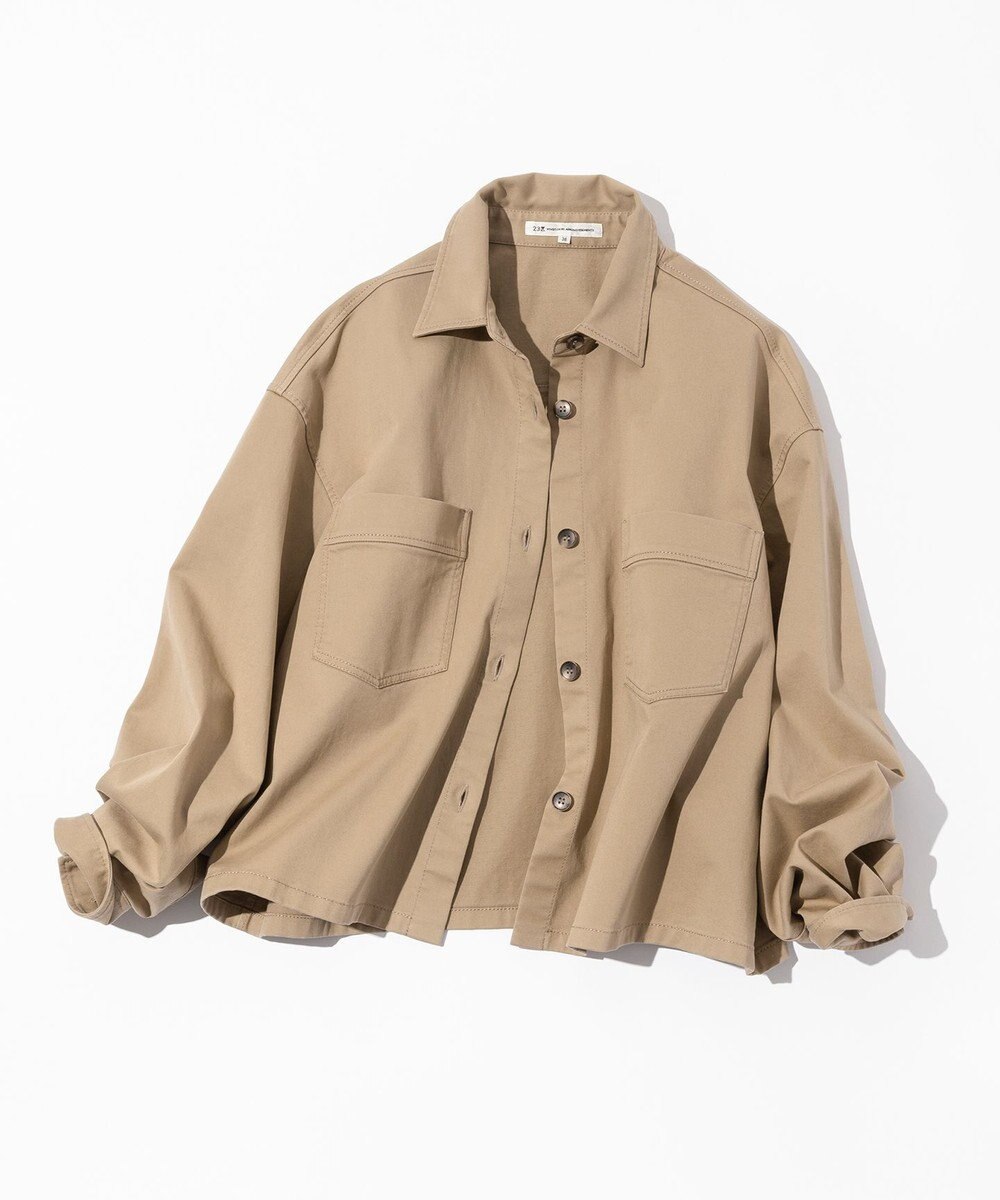 23区 【Oggi掲載】ストレッチギャバ チノ ショート シャツジャケット 