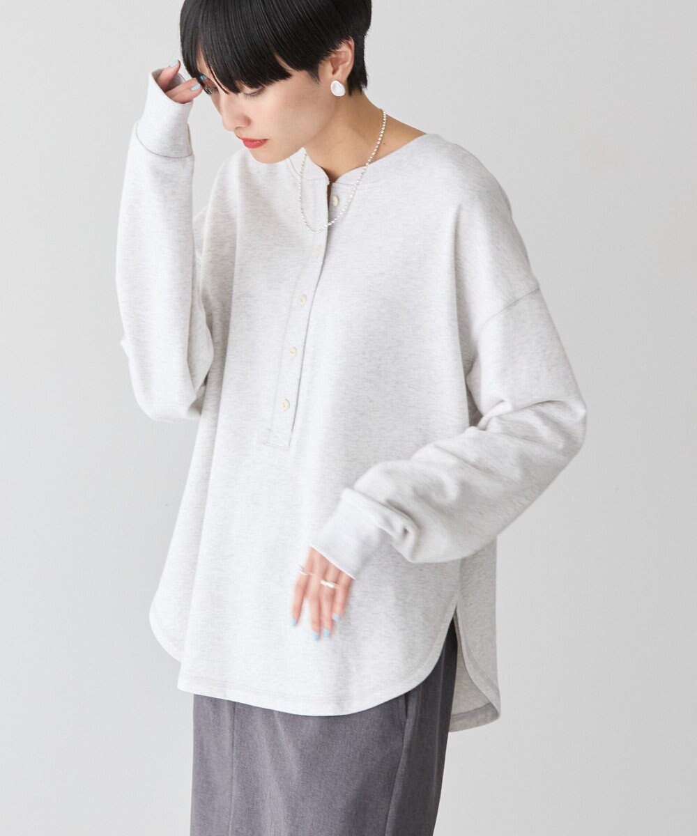 AMERICAN HOLIC ヘンリーネックラウンドミニ裏毛プルオーバー 