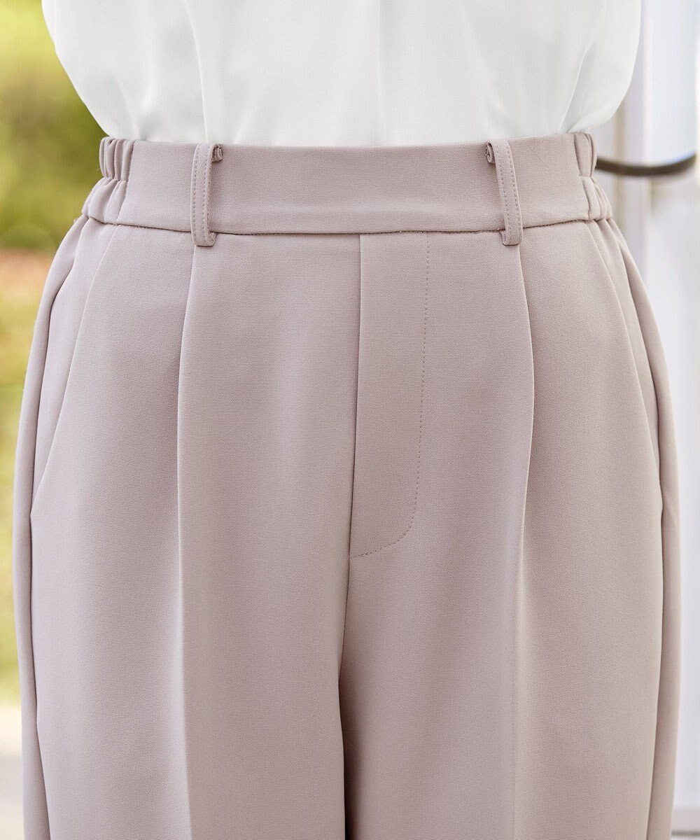 Tiaclasse 【ストレッチジョーゼット】スリットテーパードパンツ 