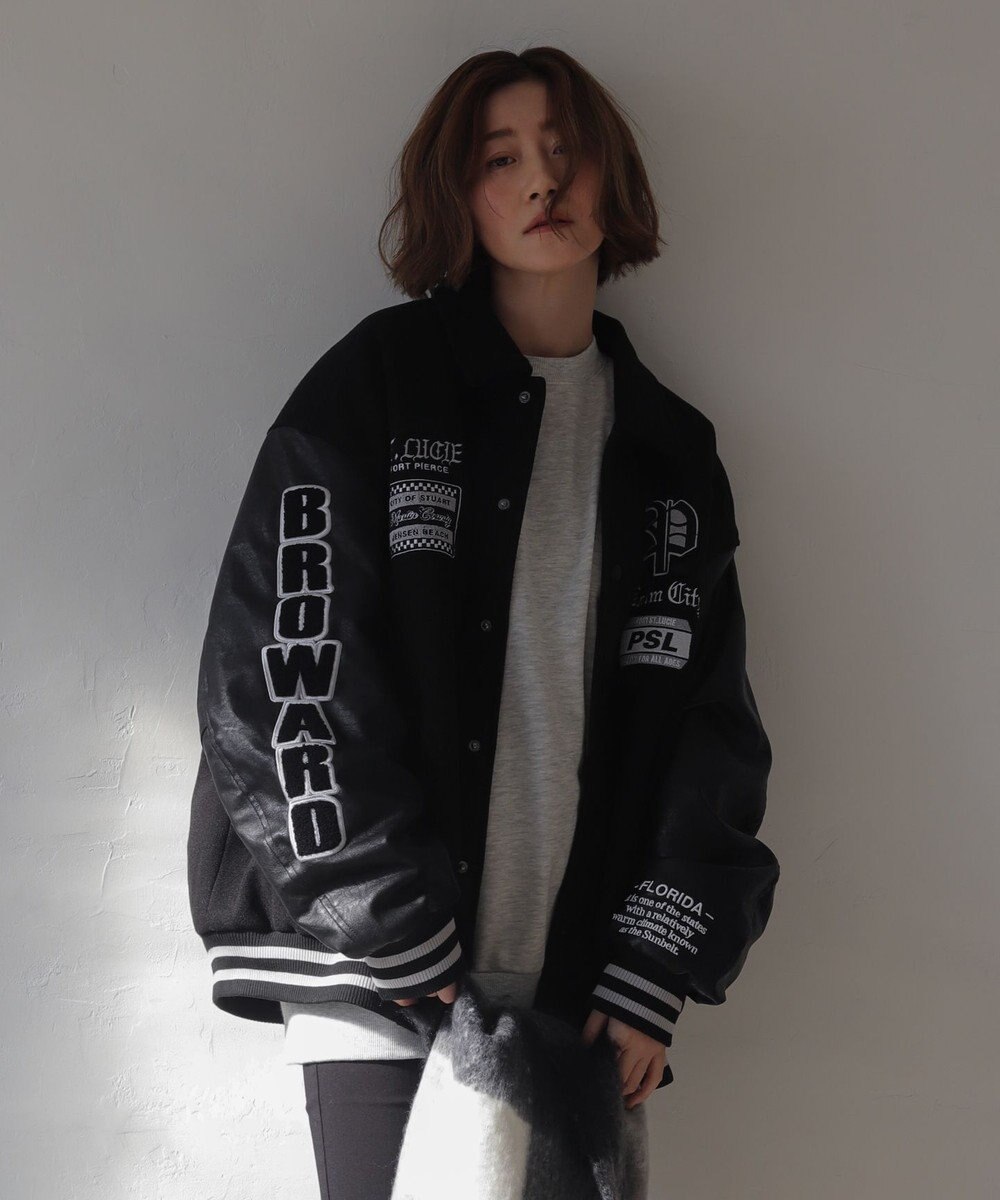 WEGO 【25年秋冬新作/ユニセックス着用ITEM/SMLサイズ展開】メルトンワッペンスタジャン 