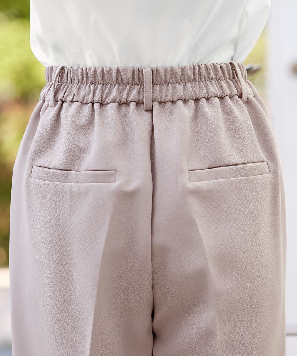 Tiaclasse 【ストレッチジョーゼット】スリットテーパードパンツ 