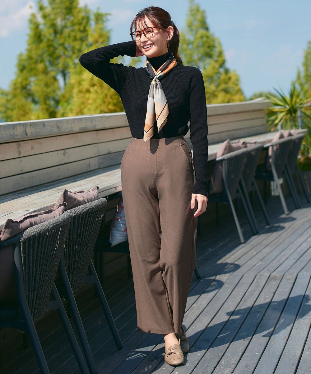 Tiaclasse L 【新色追加・洗える】リブタートルニット 