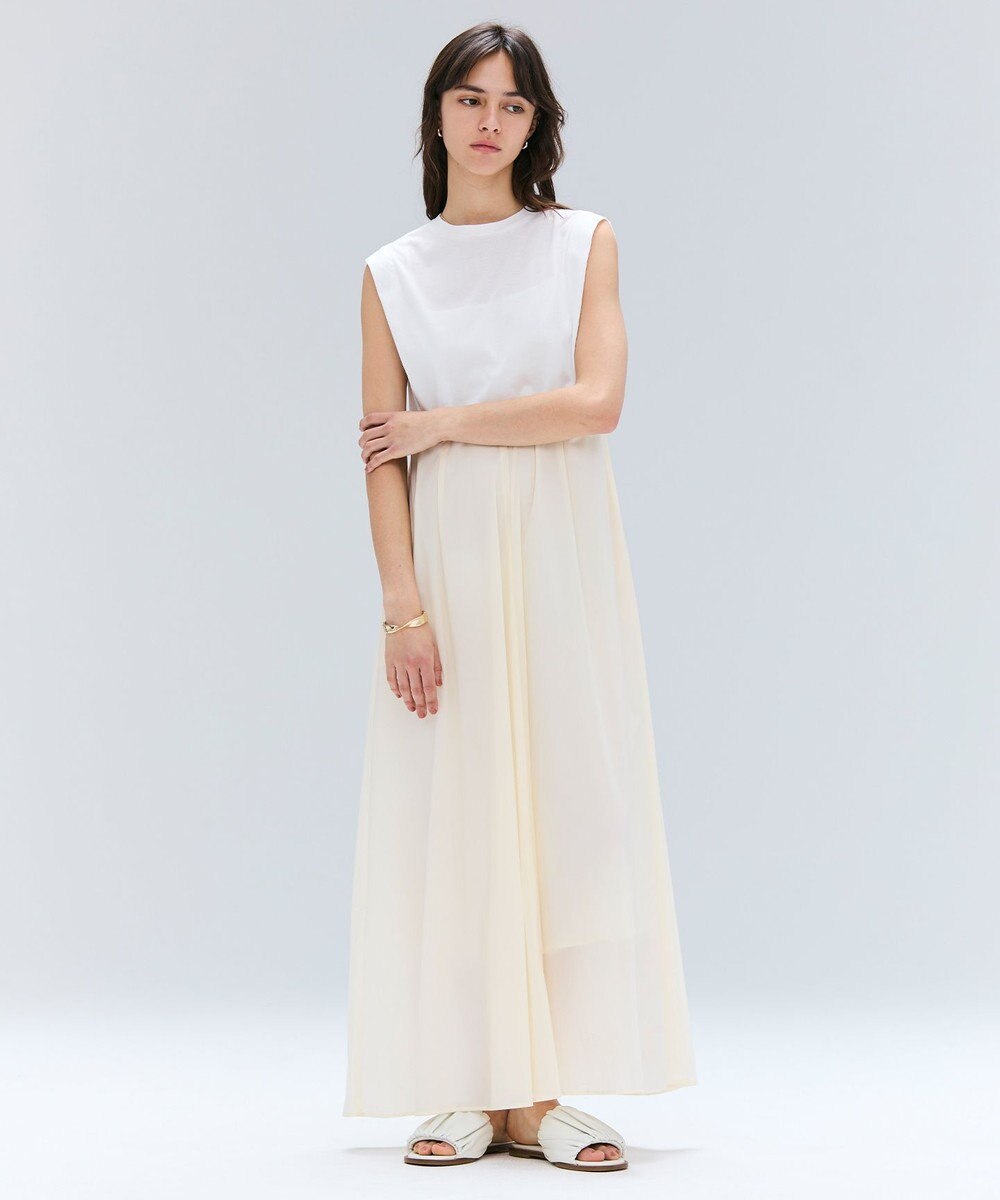 BEIGE， 【洗える/セットアップ対応】SPIGA / ジャージーコンビフレアワンピース 