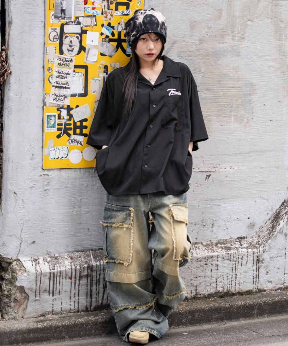 WEGO 【ユニセックス着用ITEM/MLサイズ展開】オープンカラーグラフィックシャツ（SS） 