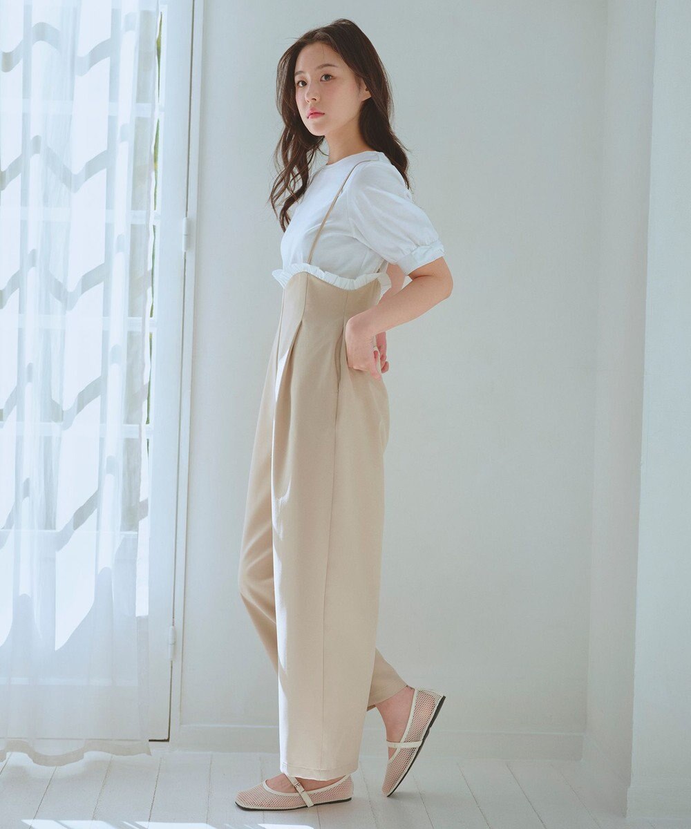 Feroux フリルデザイン・サス付きパンツ 