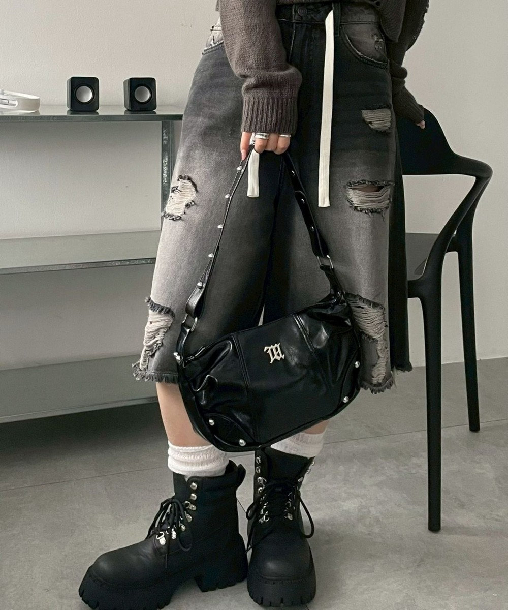 WEGO メタルパーツハーフムーンバッグ 