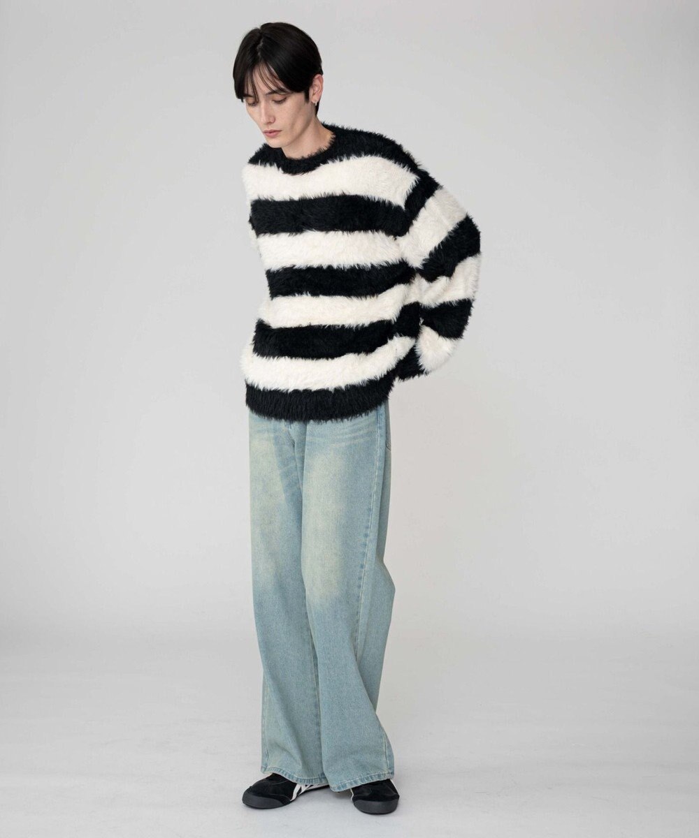 WEGO 【2025秋冬新作/ユニセックス着用ITEM/MLサイズ展開】フェザーニットプルオーバー 