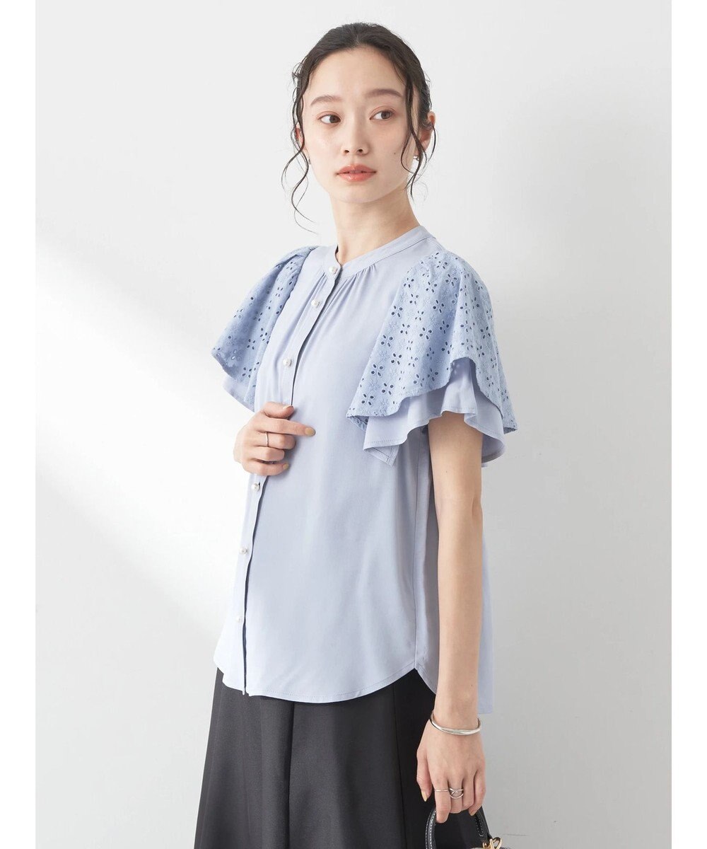 earth music&ecology レースラッフルブラウス 