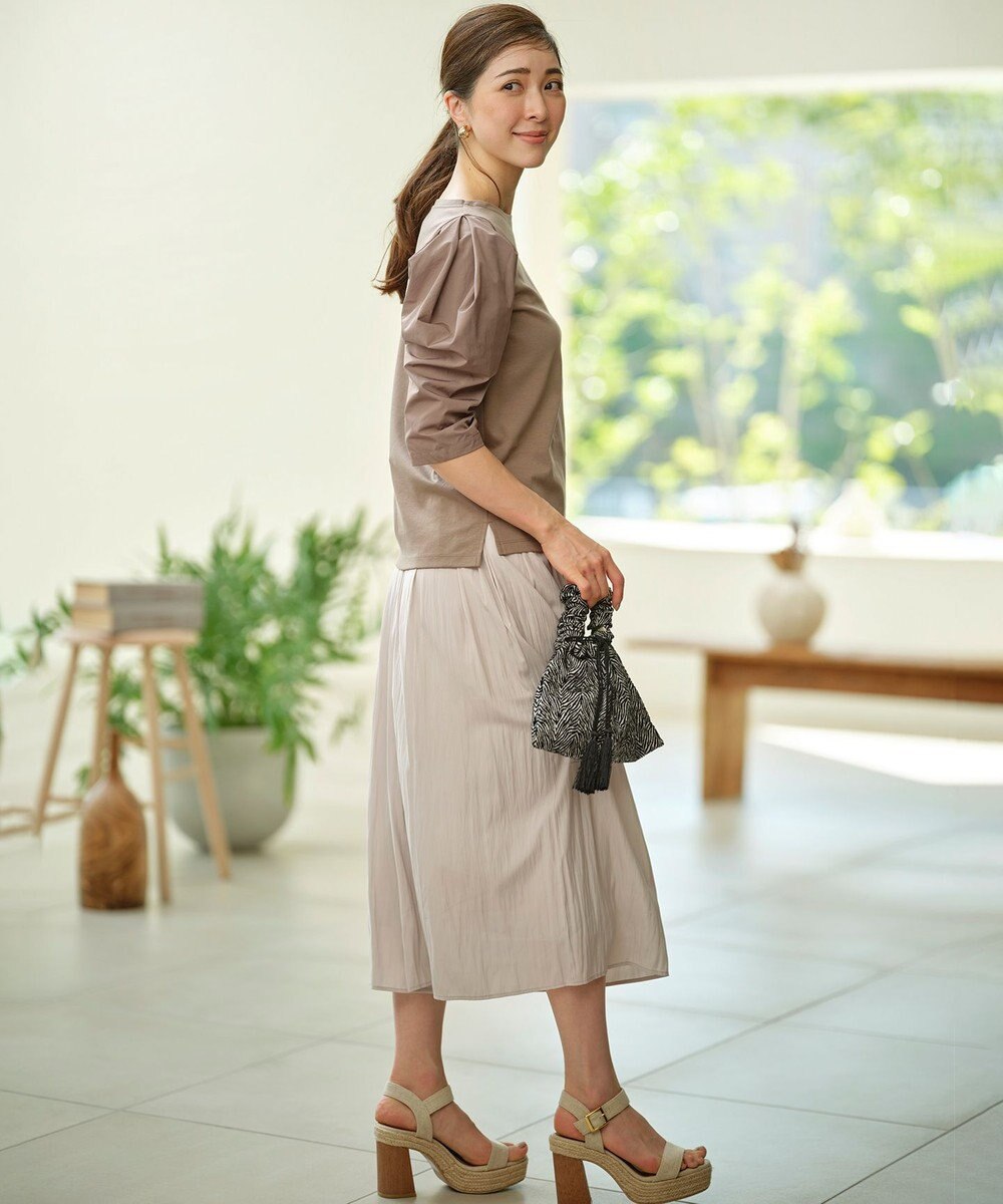 組曲 L 【接触冷感】コンビネーションポンチデザイン カットソー 