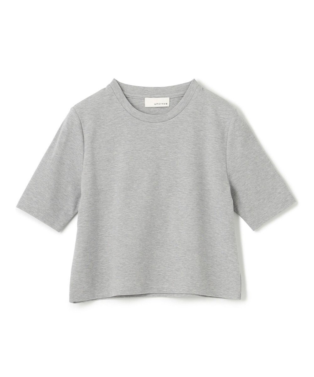 uncrave コットンミラノ ショート丈 Tシャツ（uncrave WHITE） 