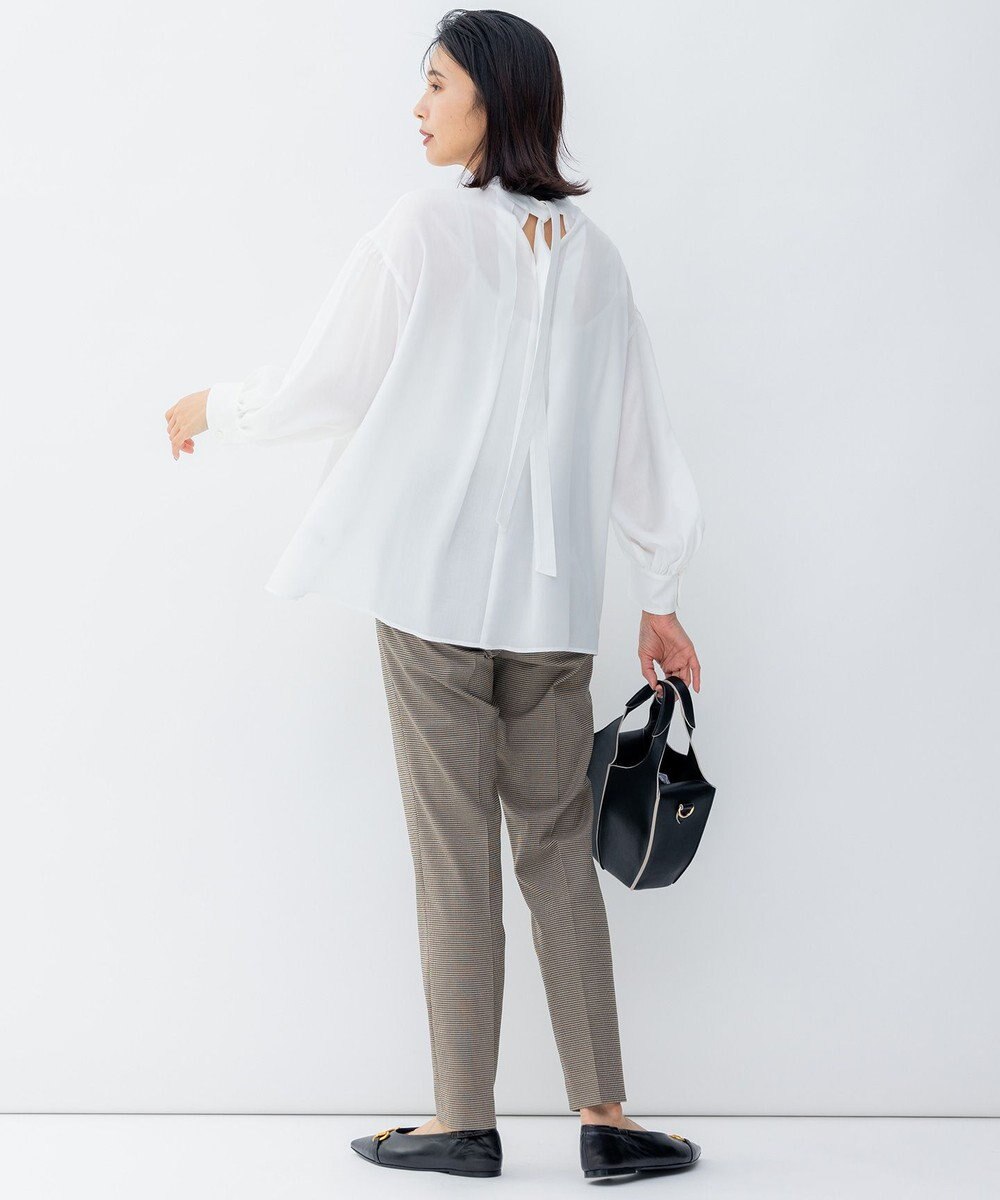 23区 L 【洗える】キュアセルツイル ピンタック ブラウス 