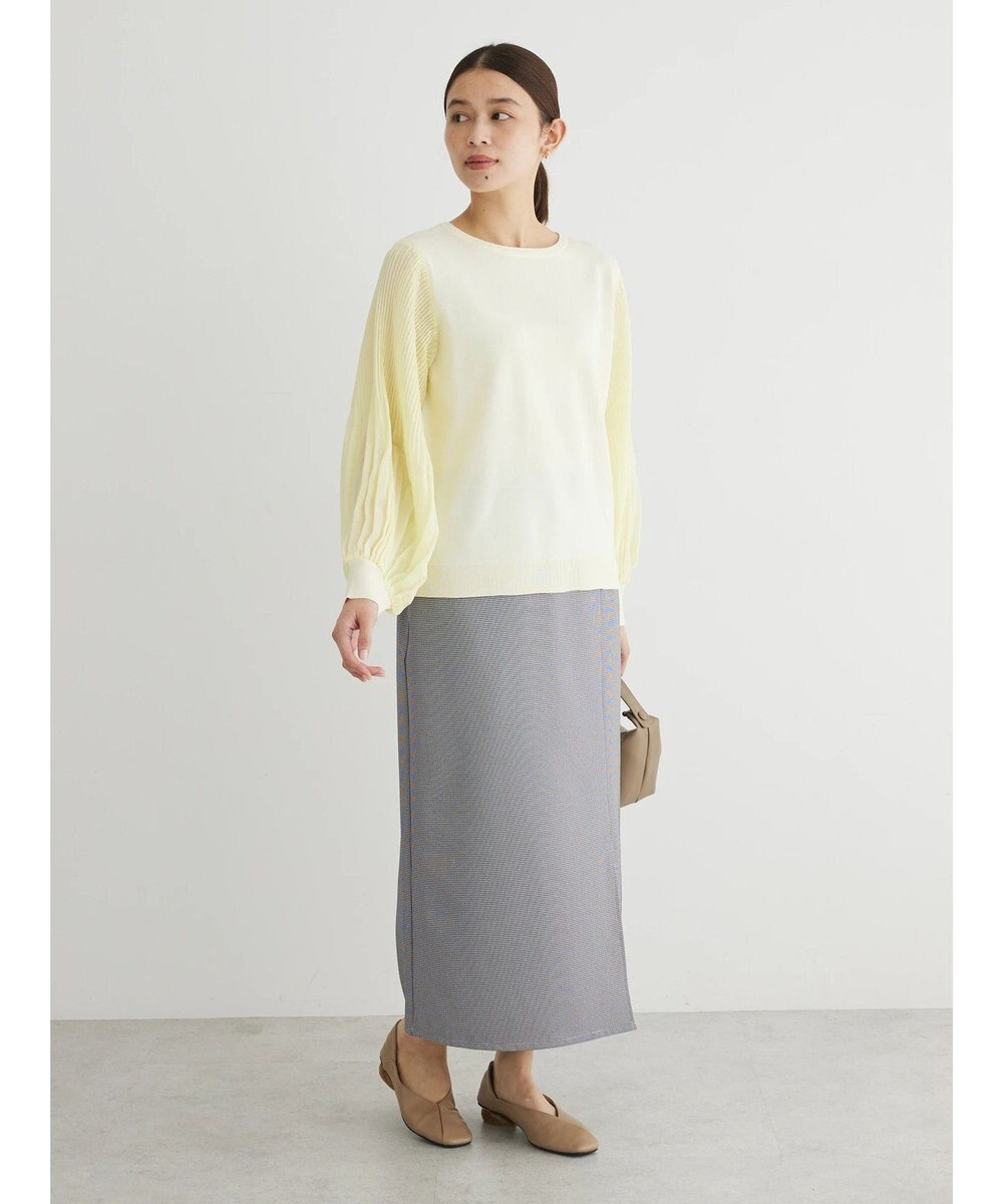 Green Parks プリーツ袖ニットプルオーバー 