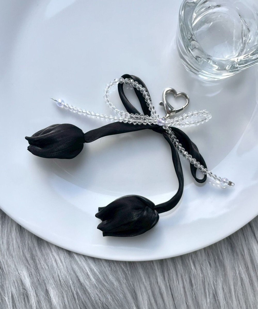 WEGO チューリップリボンビーズキーホルダー 