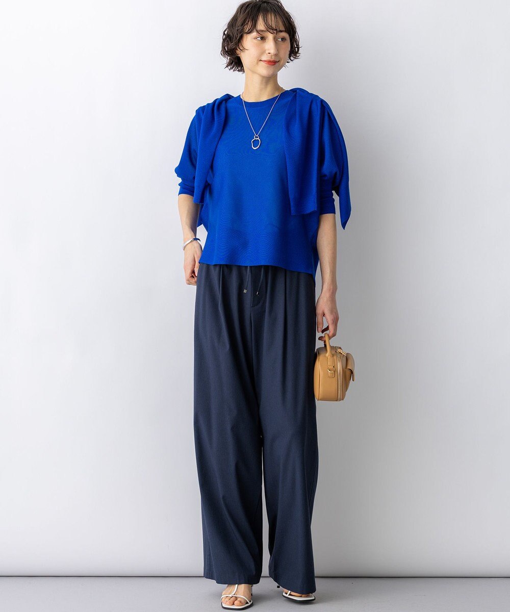 23区 【先行予約】ナチュラルスラブストレッチ ワイドパンツ 