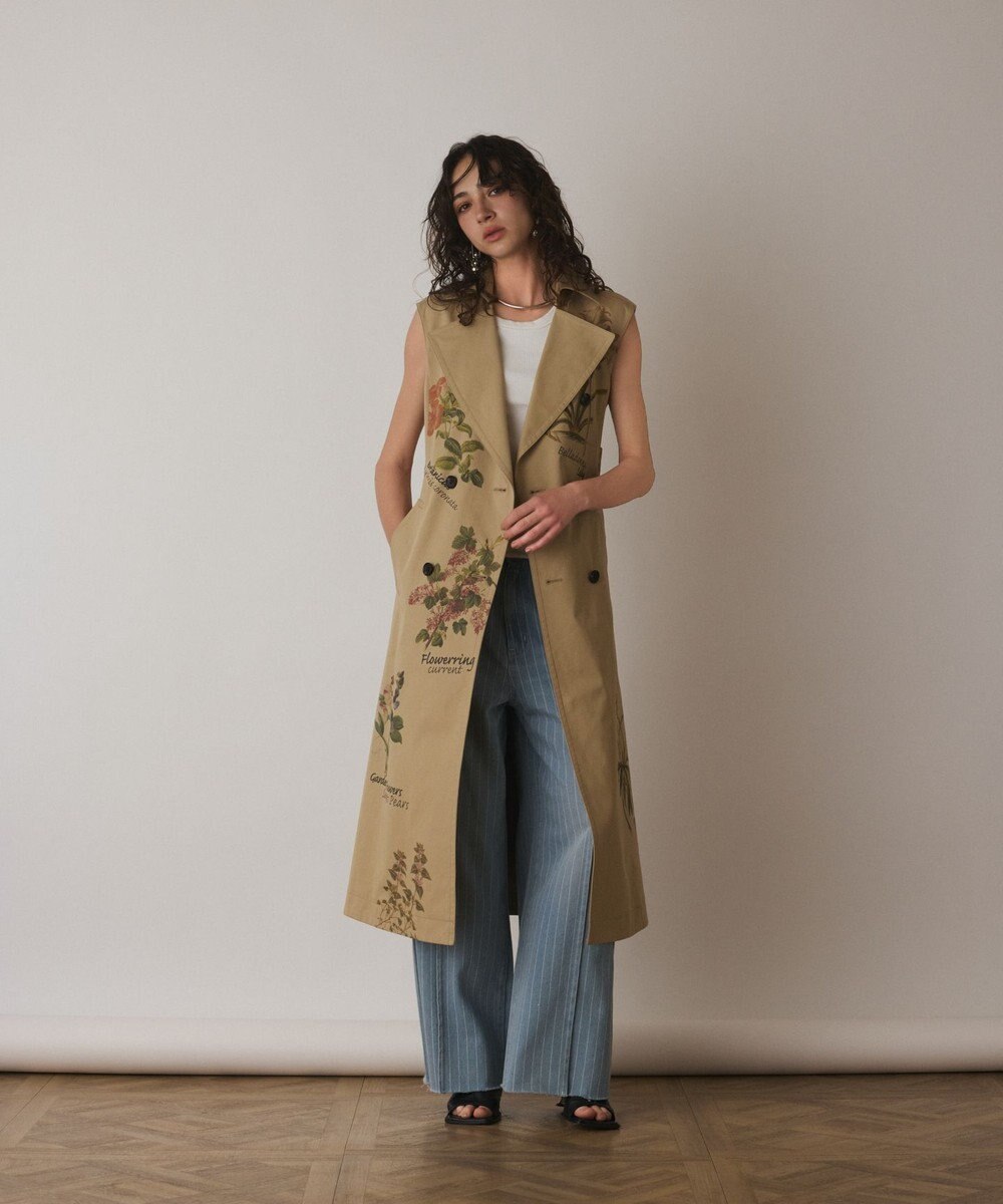 GRACE CONTINENTAL プリントトレンチワンピース 