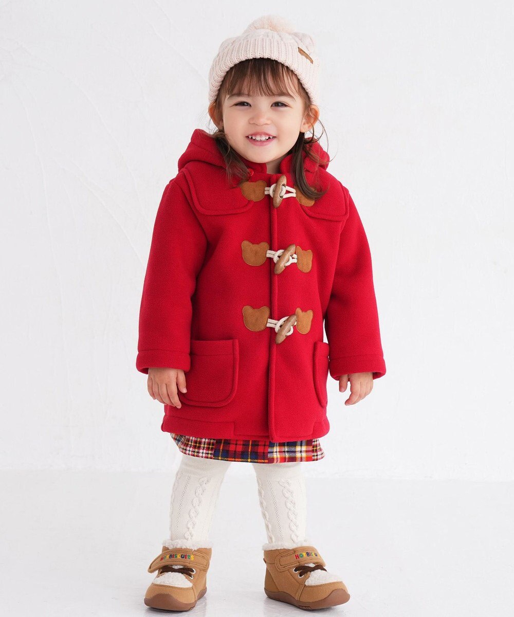 MIKI HOUSE HOT BISCUITS 【80-120cm】 フリースボンディング ダッフルコート 