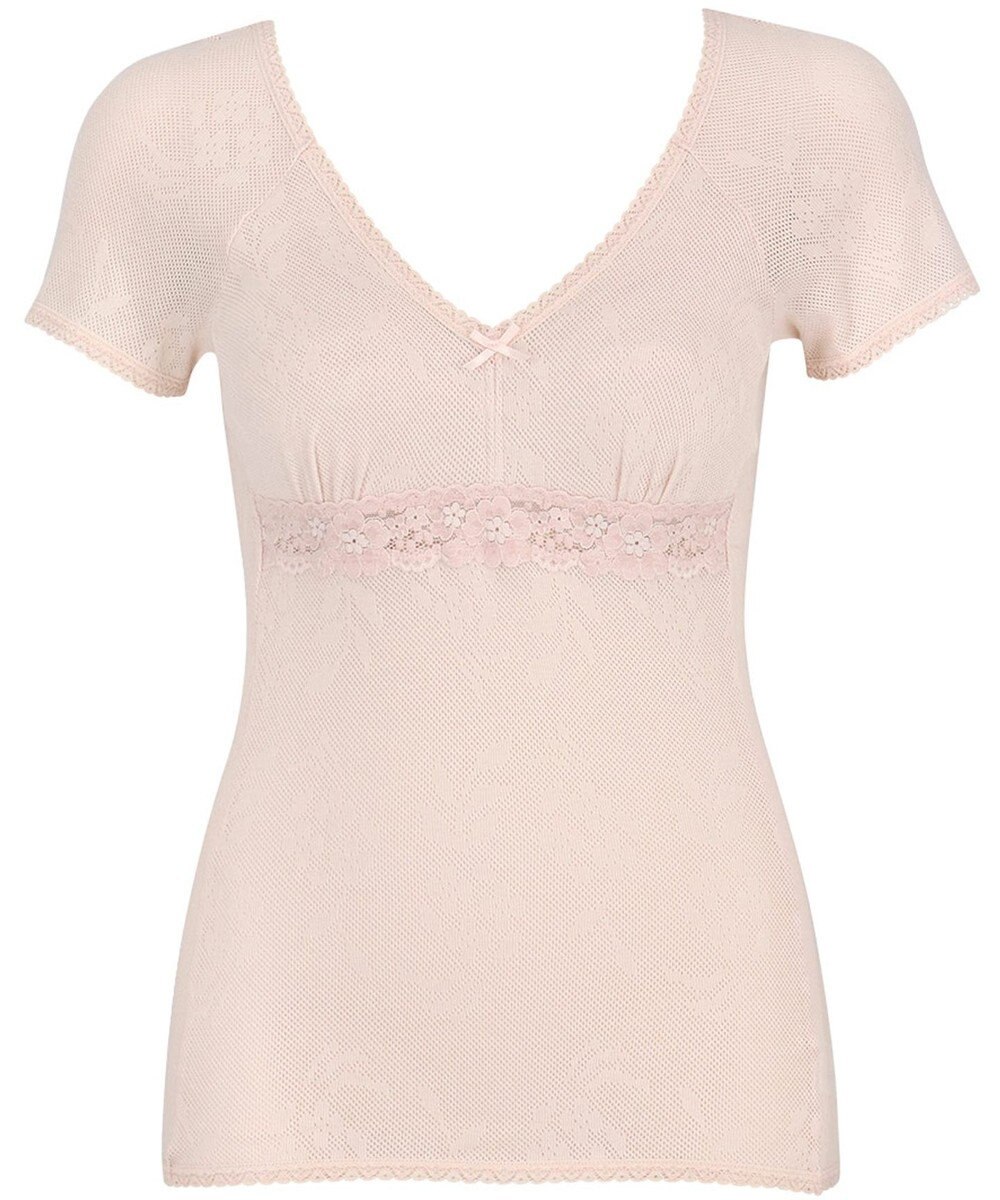 Wing カップ付きインナー 綿100％(身生地) さらっと快適 【綿100％ メッシュタイプ】 ブラトップ 3分袖 半袖 EL6385 ウイング／ワコール 