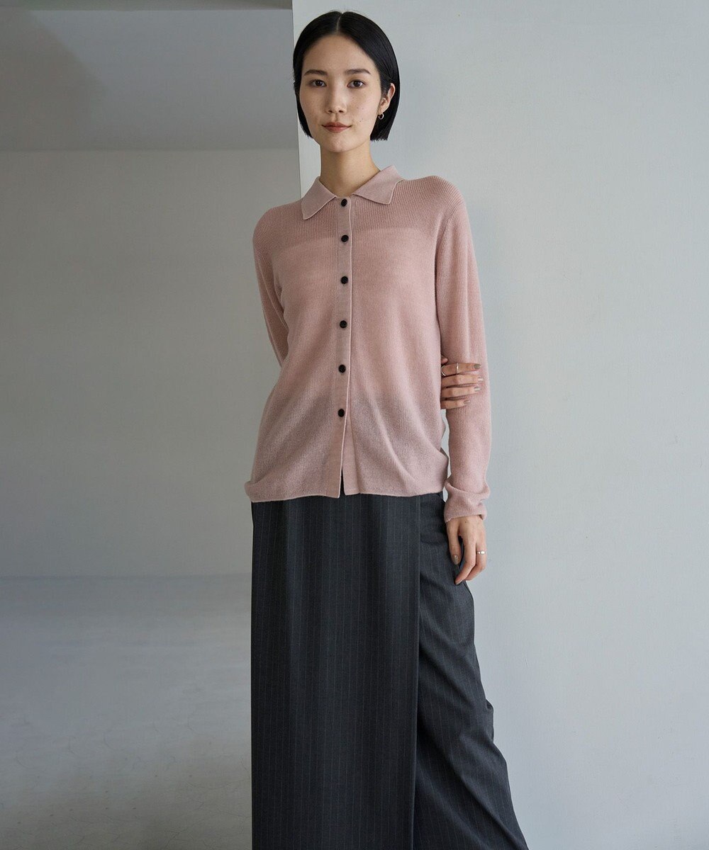 UNFILO ファインアルパカ 襟付きカーディガン 