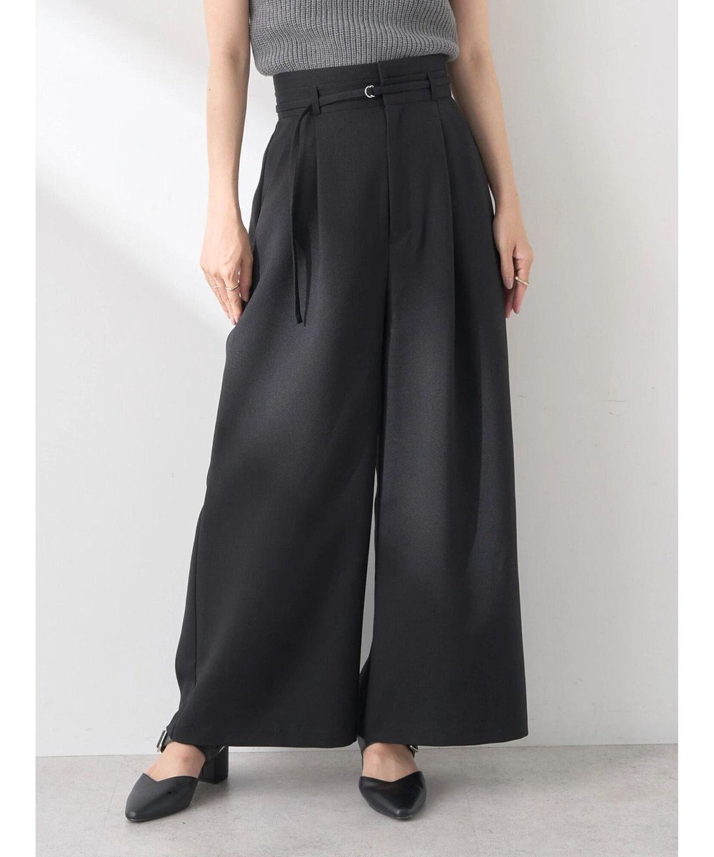 earth music&ecology ベルト付きワイドパンツ 