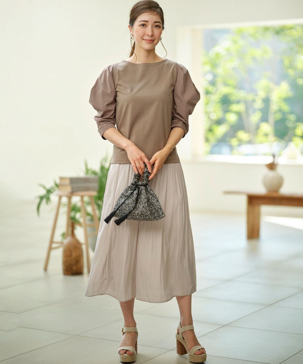 組曲 L 【接触冷感】コンビネーションポンチデザイン カットソー 