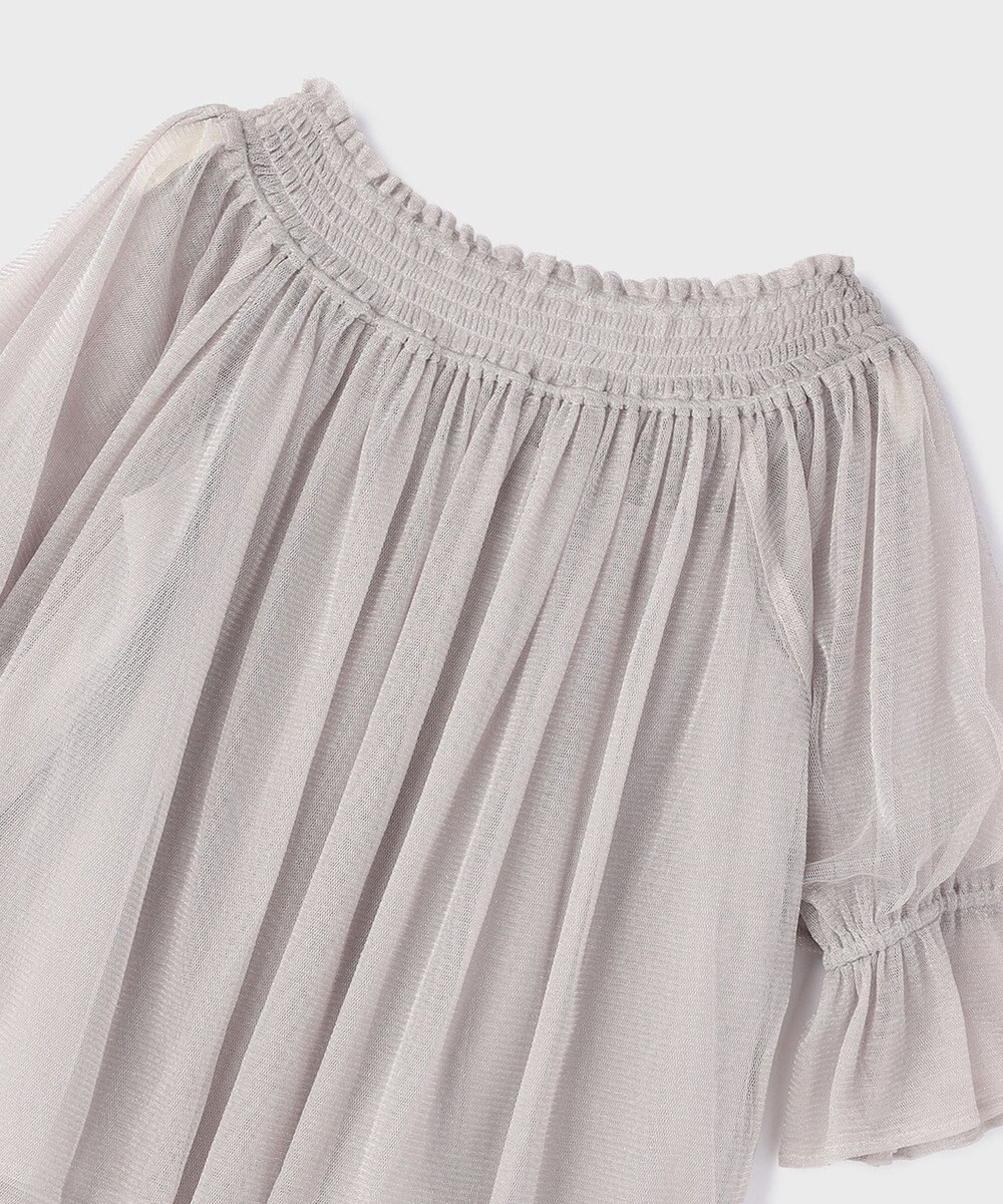 GRACE CONTINENTAL チュールシャーリングトップ 