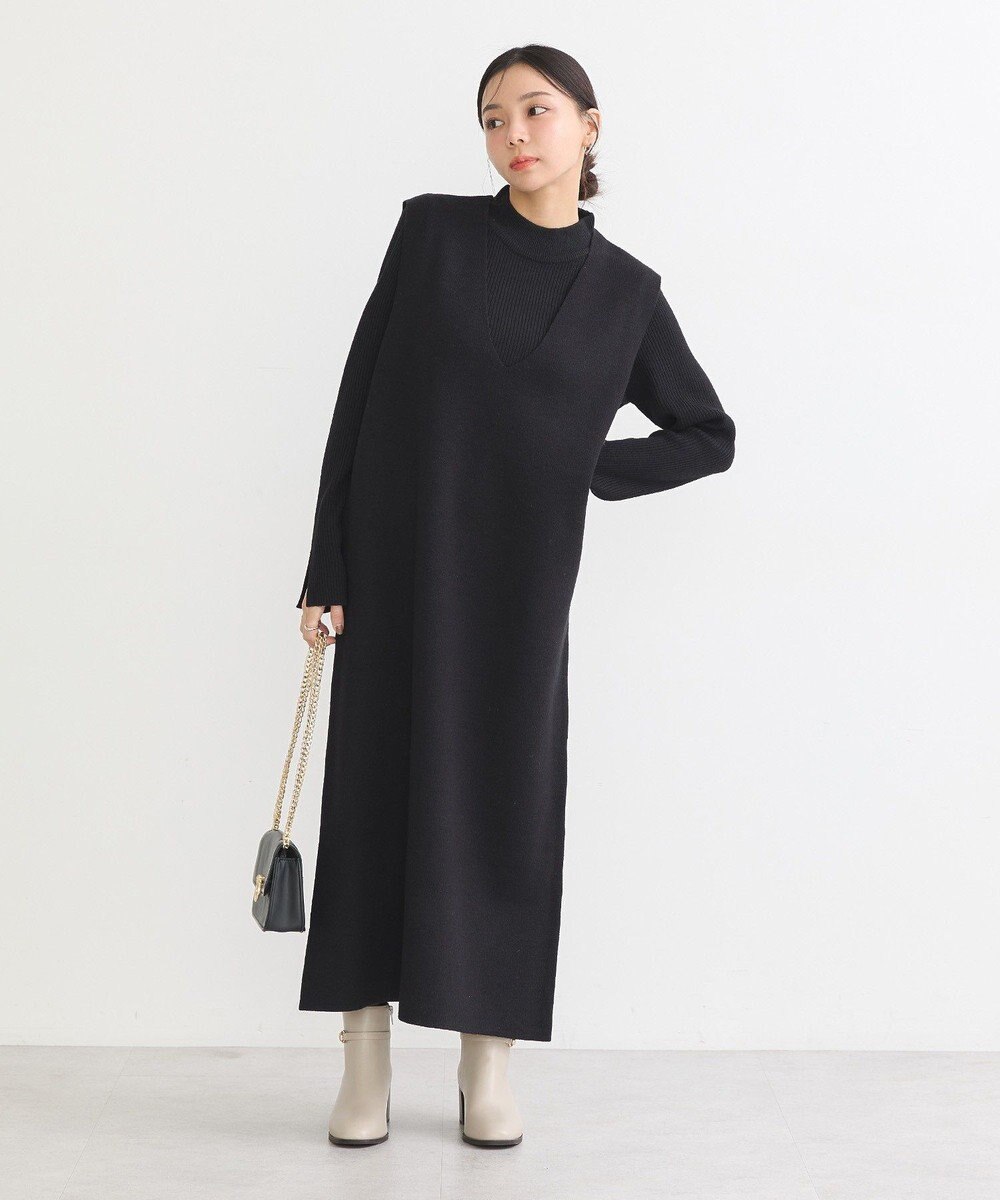 earth music&ecology Ｓｅｔ２点ハイネックプルオーバー＋ニットワンピース 