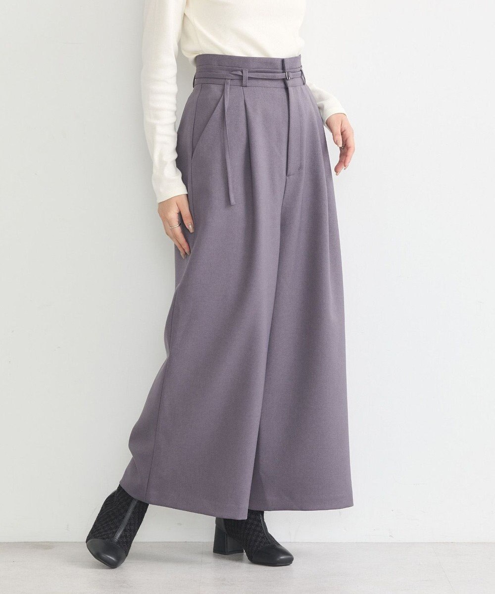 earth music&ecology ベルト付きワイドパンツ 