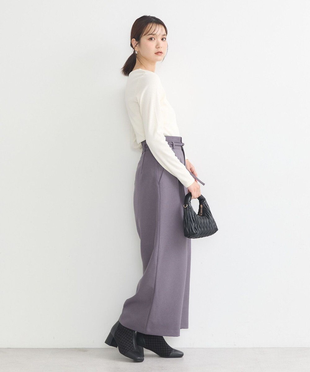 earth music&ecology ベルト付きワイドパンツ 